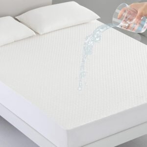 1 Coriwell 100% Waterproof Mattress Protector California King Size – 3D Air Fabric Ultra Soft Breathable Cooling Mattress Covers – Up to 18'' Deep Pocket, Machine Washable Bed Mattress Pad